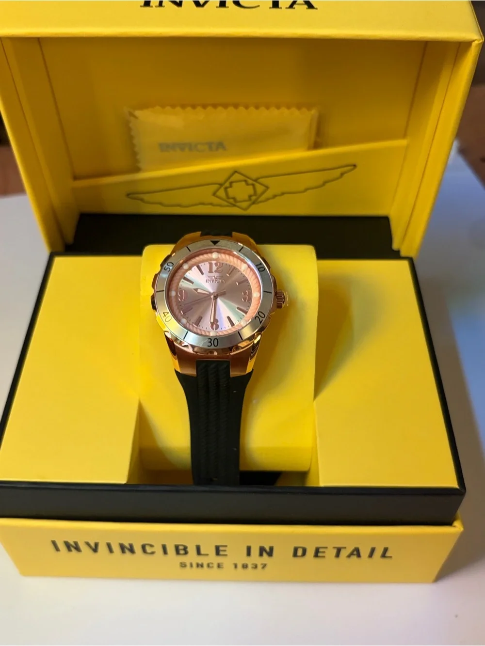 Invicta Angel Divine Messenger Of Time- 38MM Rose Gold Plated Trinite Glow Watch
